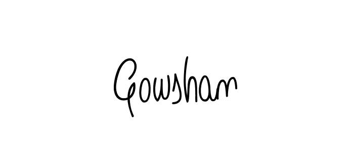 Make a beautiful signature design for name Gowshan. With this signature (Angelique-Rose-font-FFP) style, you can create a handwritten signature for free. Gowshan signature style 5 images and pictures png