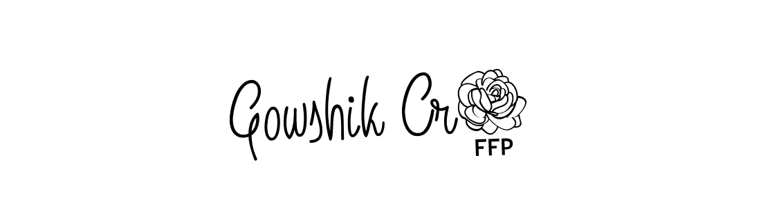 if you are searching for the best signature style for your name Gowshik Cr7. so please give up your signature search. here we have designed multiple signature styles  using Angelique-Rose-font-FFP. Gowshik Cr7 signature style 5 images and pictures png