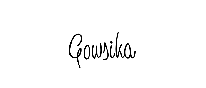 Use a signature maker to create a handwritten signature online. With this signature software, you can design (Angelique-Rose-font-FFP) your own signature for name Gowsika. Gowsika signature style 5 images and pictures png