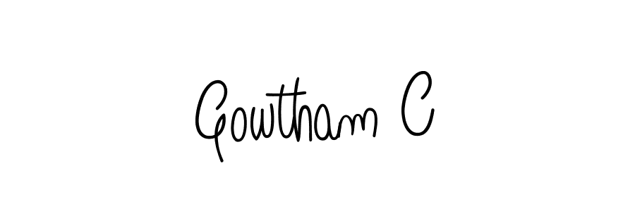 You should practise on your own different ways (Angelique-Rose-font-FFP) to write your name (Gowtham C) in signature. don't let someone else do it for you. Gowtham C signature style 5 images and pictures png