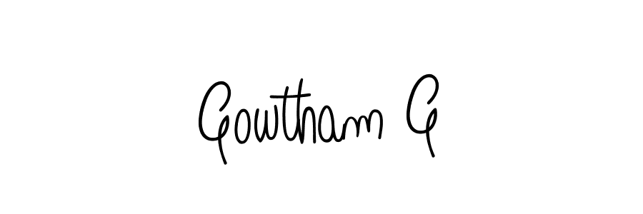 Gowtham G stylish signature style. Best Handwritten Sign (Angelique-Rose-font-FFP) for my name. Handwritten Signature Collection Ideas for my name Gowtham G. Gowtham G signature style 5 images and pictures png