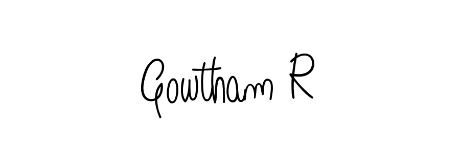 How to Draw Gowtham R signature style? Angelique-Rose-font-FFP is a latest design signature styles for name Gowtham R. Gowtham R signature style 5 images and pictures png