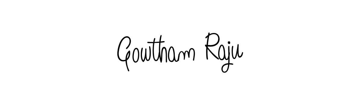 Use a signature maker to create a handwritten signature online. With this signature software, you can design (Angelique-Rose-font-FFP) your own signature for name Gowtham Raju. Gowtham Raju signature style 5 images and pictures png