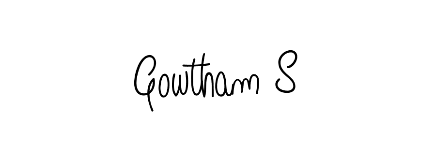 You should practise on your own different ways (Angelique-Rose-font-FFP) to write your name (Gowtham S) in signature. don't let someone else do it for you. Gowtham S signature style 5 images and pictures png