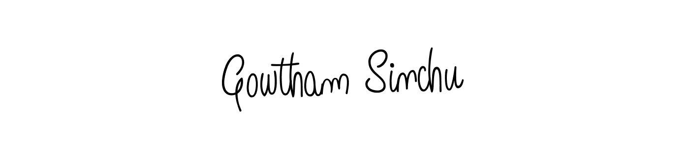 Gowtham Sinchu stylish signature style. Best Handwritten Sign (Angelique-Rose-font-FFP) for my name. Handwritten Signature Collection Ideas for my name Gowtham Sinchu. Gowtham Sinchu signature style 5 images and pictures png