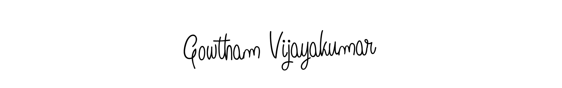 How to make Gowtham Vijayakumar name signature. Use Angelique-Rose-font-FFP style for creating short signs online. This is the latest handwritten sign. Gowtham Vijayakumar signature style 5 images and pictures png