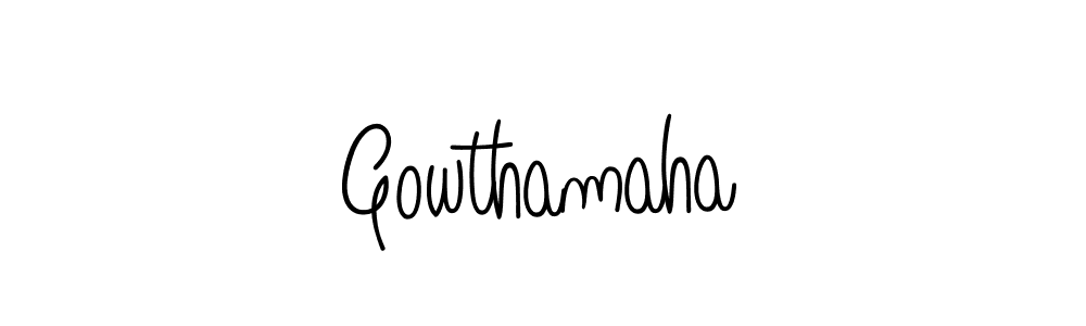 Create a beautiful signature design for name Gowthamaha. With this signature (Angelique-Rose-font-FFP) fonts, you can make a handwritten signature for free. Gowthamaha signature style 5 images and pictures png