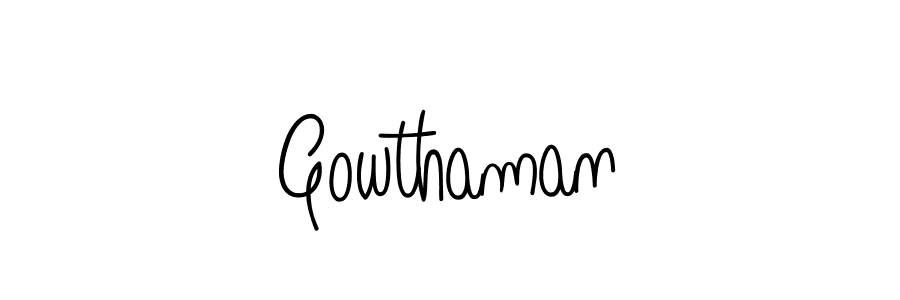 How to make Gowthaman name signature. Use Angelique-Rose-font-FFP style for creating short signs online. This is the latest handwritten sign. Gowthaman signature style 5 images and pictures png