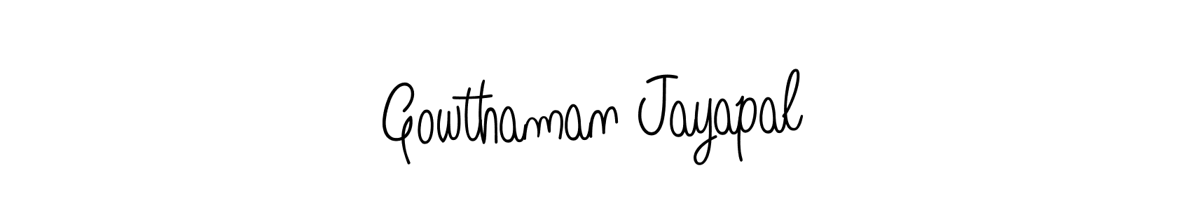 The best way (Angelique-Rose-font-FFP) to make a short signature is to pick only two or three words in your name. The name Gowthaman Jayapal include a total of six letters. For converting this name. Gowthaman Jayapal signature style 5 images and pictures png