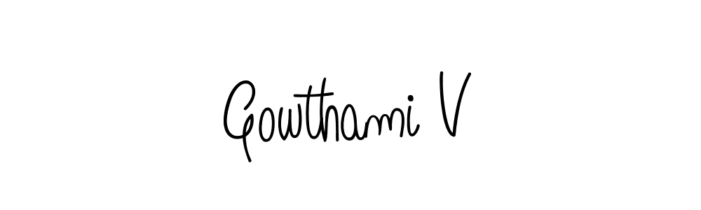 It looks lik you need a new signature style for name Gowthami V. Design unique handwritten (Angelique-Rose-font-FFP) signature with our free signature maker in just a few clicks. Gowthami V signature style 5 images and pictures png