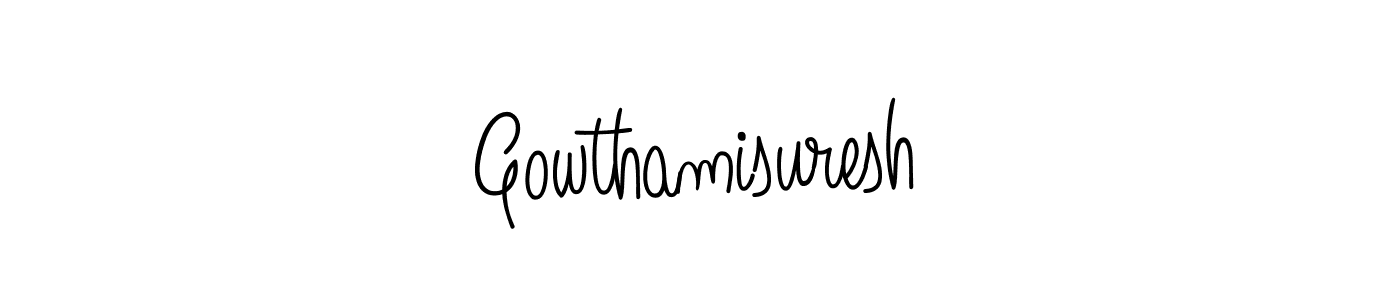 This is the best signature style for the Gowthamisuresh name. Also you like these signature font (Angelique-Rose-font-FFP). Mix name signature. Gowthamisuresh signature style 5 images and pictures png