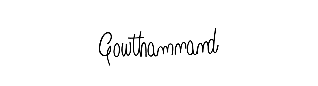 You should practise on your own different ways (Angelique-Rose-font-FFP) to write your name (Gowthamnand) in signature. don't let someone else do it for you. Gowthamnand signature style 5 images and pictures png
