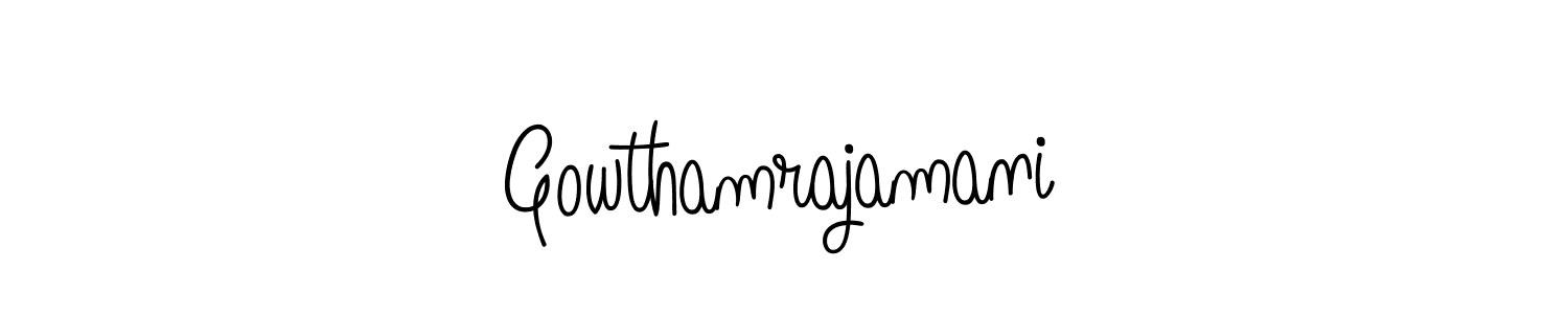 Create a beautiful signature design for name Gowthamrajamani. With this signature (Angelique-Rose-font-FFP) fonts, you can make a handwritten signature for free. Gowthamrajamani signature style 5 images and pictures png