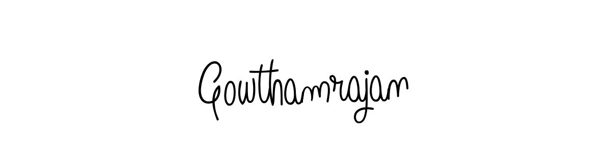 Use a signature maker to create a handwritten signature online. With this signature software, you can design (Angelique-Rose-font-FFP) your own signature for name Gowthamrajan. Gowthamrajan signature style 5 images and pictures png