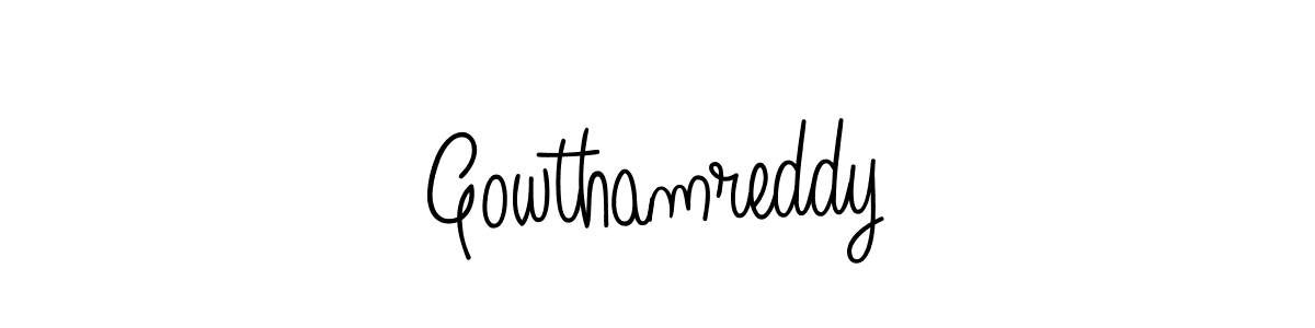 The best way (Angelique-Rose-font-FFP) to make a short signature is to pick only two or three words in your name. The name Gowthamreddy include a total of six letters. For converting this name. Gowthamreddy signature style 5 images and pictures png