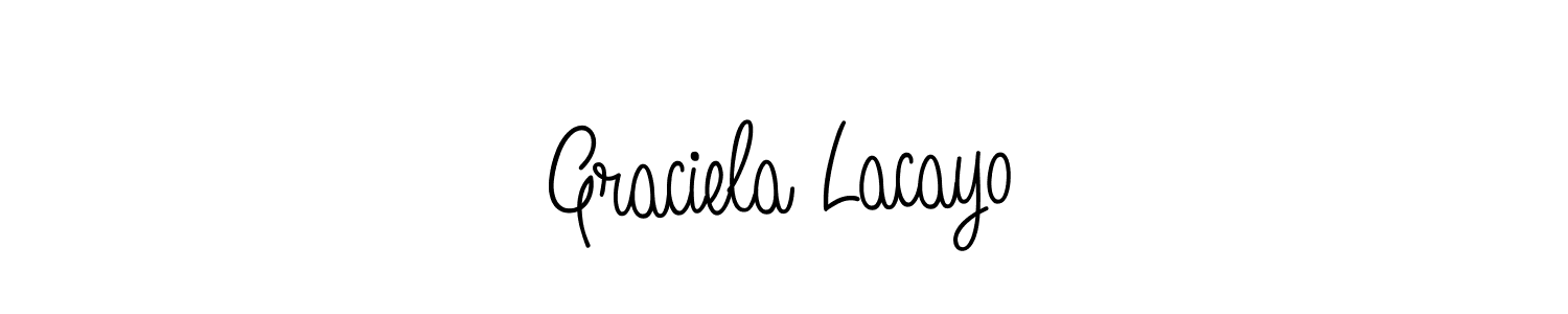 How to make Graciela Lacayo name signature. Use Angelique-Rose-font-FFP style for creating short signs online. This is the latest handwritten sign. Graciela Lacayo signature style 5 images and pictures png