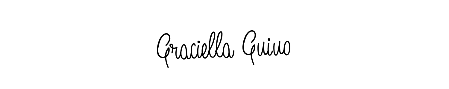 Make a beautiful signature design for name Graciella Guiuo. With this signature (Angelique-Rose-font-FFP) style, you can create a handwritten signature for free. Graciella Guiuo signature style 5 images and pictures png