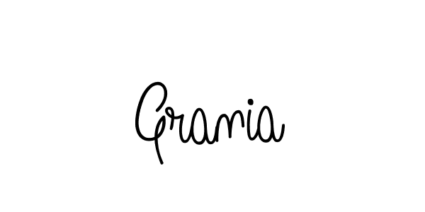 Make a beautiful signature design for name Grania. With this signature (Angelique-Rose-font-FFP) style, you can create a handwritten signature for free. Grania signature style 5 images and pictures png
