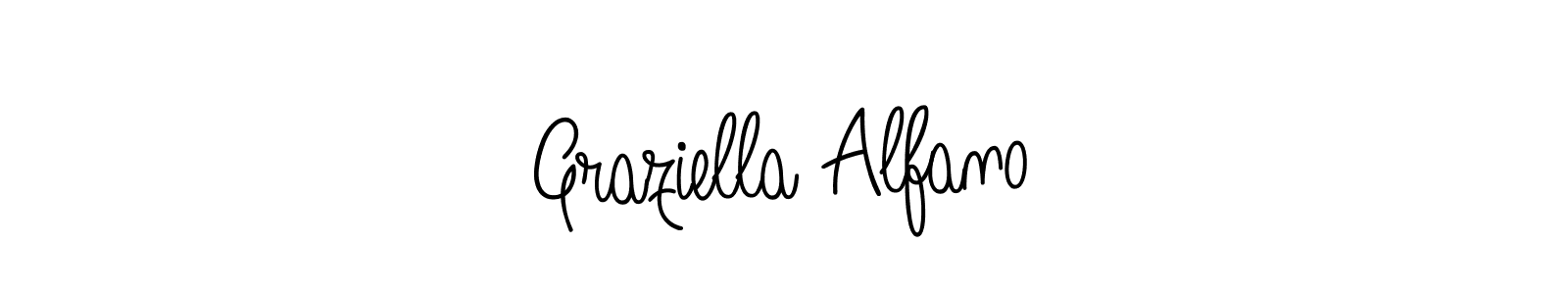 You should practise on your own different ways (Angelique-Rose-font-FFP) to write your name (Graziella Alfano) in signature. don't let someone else do it for you. Graziella Alfano signature style 5 images and pictures png