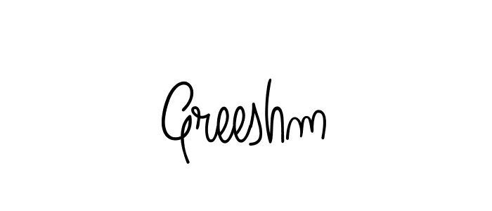 Use a signature maker to create a handwritten signature online. With this signature software, you can design (Angelique-Rose-font-FFP) your own signature for name Greeshm. Greeshm signature style 5 images and pictures png