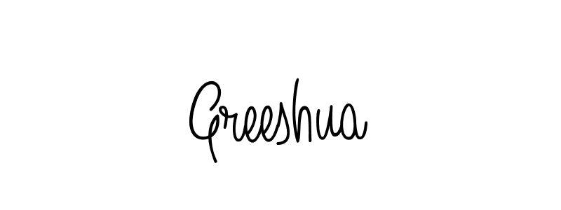 Greeshua stylish signature style. Best Handwritten Sign (Angelique-Rose-font-FFP) for my name. Handwritten Signature Collection Ideas for my name Greeshua. Greeshua signature style 5 images and pictures png