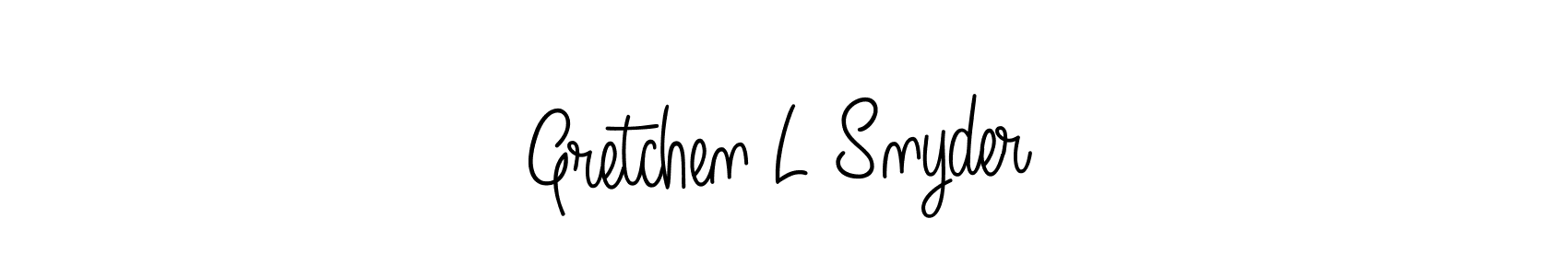 Use a signature maker to create a handwritten signature online. With this signature software, you can design (Angelique-Rose-font-FFP) your own signature for name Gretchen L Snyder. Gretchen L Snyder signature style 5 images and pictures png