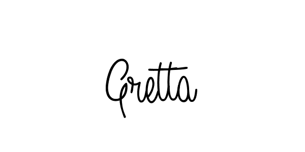 You should practise on your own different ways (Angelique-Rose-font-FFP) to write your name (Gretta) in signature. don't let someone else do it for you. Gretta signature style 5 images and pictures png