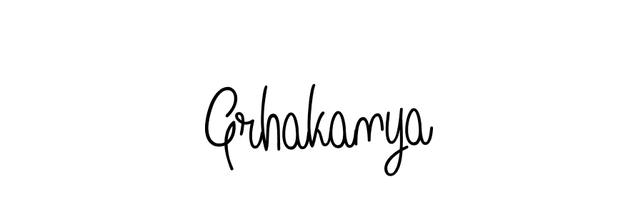 The best way (Angelique-Rose-font-FFP) to make a short signature is to pick only two or three words in your name. The name Grhakanya include a total of six letters. For converting this name. Grhakanya signature style 5 images and pictures png