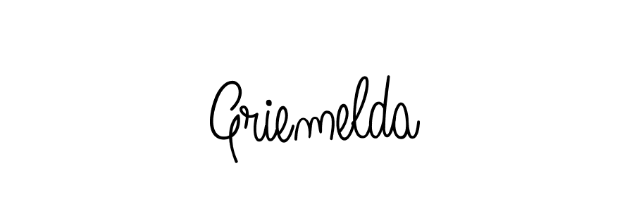 Make a beautiful signature design for name Griemelda. With this signature (Angelique-Rose-font-FFP) style, you can create a handwritten signature for free. Griemelda signature style 5 images and pictures png