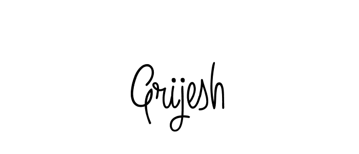 How to make Grijesh name signature. Use Angelique-Rose-font-FFP style for creating short signs online. This is the latest handwritten sign. Grijesh signature style 5 images and pictures png