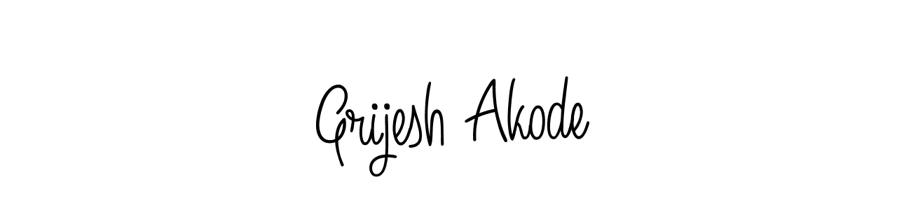 Grijesh Akode stylish signature style. Best Handwritten Sign (Angelique-Rose-font-FFP) for my name. Handwritten Signature Collection Ideas for my name Grijesh Akode. Grijesh Akode signature style 5 images and pictures png