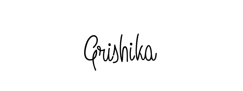 Use a signature maker to create a handwritten signature online. With this signature software, you can design (Angelique-Rose-font-FFP) your own signature for name Grishika. Grishika signature style 5 images and pictures png