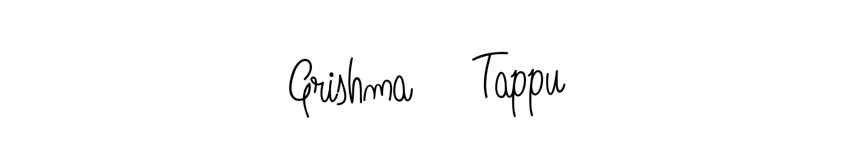 Grishma ♡ Tappu stylish signature style. Best Handwritten Sign (Angelique-Rose-font-FFP) for my name. Handwritten Signature Collection Ideas for my name Grishma ♡ Tappu. Grishma ♡ Tappu signature style 5 images and pictures png