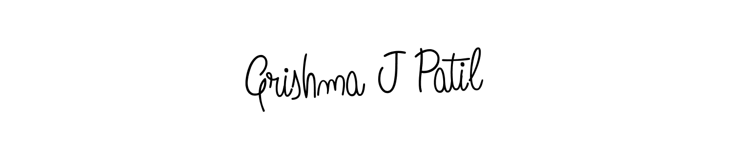How to make Grishma J Patil name signature. Use Angelique-Rose-font-FFP style for creating short signs online. This is the latest handwritten sign. Grishma J Patil signature style 5 images and pictures png