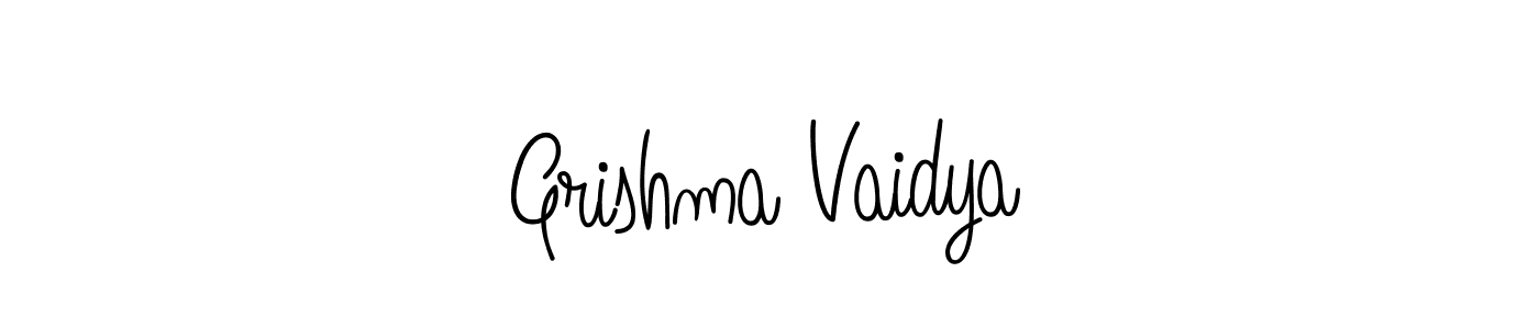 How to make Grishma Vaidya name signature. Use Angelique-Rose-font-FFP style for creating short signs online. This is the latest handwritten sign. Grishma Vaidya signature style 5 images and pictures png