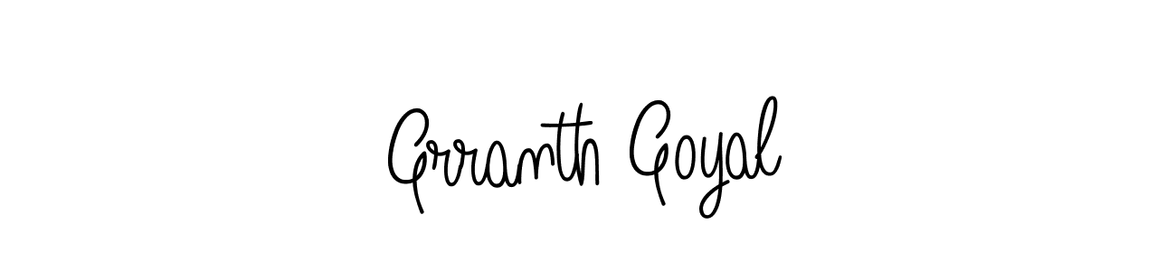 You should practise on your own different ways (Angelique-Rose-font-FFP) to write your name (Grranth Goyal) in signature. don't let someone else do it for you. Grranth Goyal signature style 5 images and pictures png