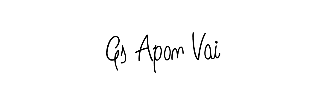 Use a signature maker to create a handwritten signature online. With this signature software, you can design (Angelique-Rose-font-FFP) your own signature for name Gs Apon Vai. Gs Apon Vai signature style 5 images and pictures png