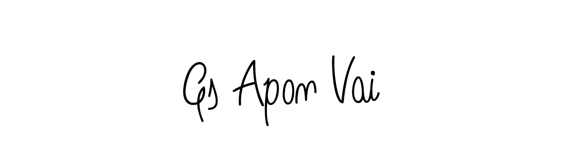 if you are searching for the best signature style for your name Gs Apon Vai. so please give up your signature search. here we have designed multiple signature styles  using Angelique-Rose-font-FFP. Gs Apon Vai signature style 5 images and pictures png