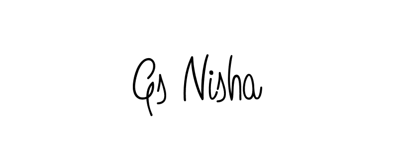 Gs Nisha stylish signature style. Best Handwritten Sign (Angelique-Rose-font-FFP) for my name. Handwritten Signature Collection Ideas for my name Gs Nisha. Gs Nisha signature style 5 images and pictures png