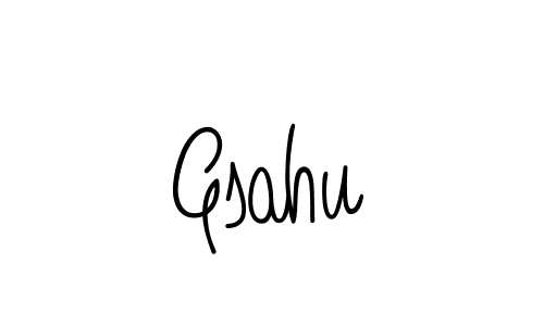 How to make Gsahu name signature. Use Angelique-Rose-font-FFP style for creating short signs online. This is the latest handwritten sign. Gsahu signature style 5 images and pictures png