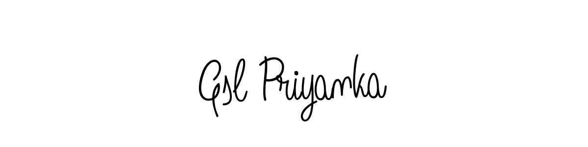 How to Draw Gsl Priyanka signature style? Angelique-Rose-font-FFP is a latest design signature styles for name Gsl Priyanka. Gsl Priyanka signature style 5 images and pictures png
