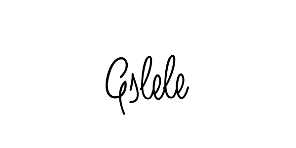 Use a signature maker to create a handwritten signature online. With this signature software, you can design (Angelique-Rose-font-FFP) your own signature for name Gslele. Gslele signature style 5 images and pictures png