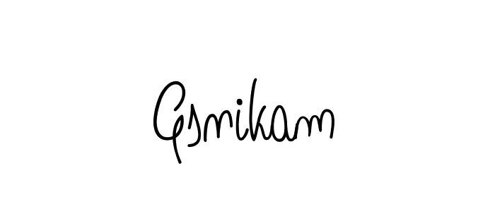 Use a signature maker to create a handwritten signature online. With this signature software, you can design (Angelique-Rose-font-FFP) your own signature for name Gsnikam. Gsnikam signature style 5 images and pictures png