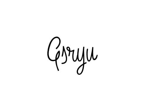 Create a beautiful signature design for name Gsryu. With this signature (Angelique-Rose-font-FFP) fonts, you can make a handwritten signature for free. Gsryu signature style 5 images and pictures png