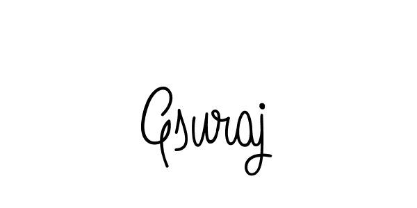 Make a beautiful signature design for name Gsuraj. With this signature (Angelique-Rose-font-FFP) style, you can create a handwritten signature for free. Gsuraj signature style 5 images and pictures png