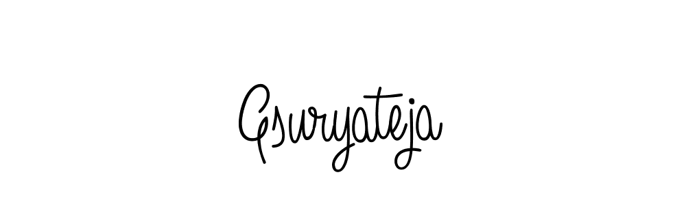 Gsuryateja stylish signature style. Best Handwritten Sign (Angelique-Rose-font-FFP) for my name. Handwritten Signature Collection Ideas for my name Gsuryateja. Gsuryateja signature style 5 images and pictures png