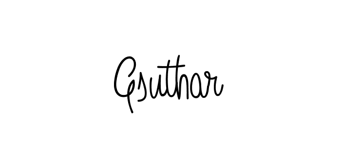 How to make Gsuthar name signature. Use Angelique-Rose-font-FFP style for creating short signs online. This is the latest handwritten sign. Gsuthar signature style 5 images and pictures png