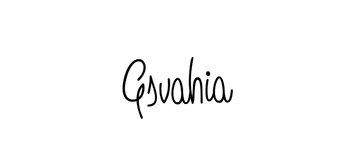 Make a beautiful signature design for name Gsvahia. With this signature (Angelique-Rose-font-FFP) style, you can create a handwritten signature for free. Gsvahia signature style 5 images and pictures png