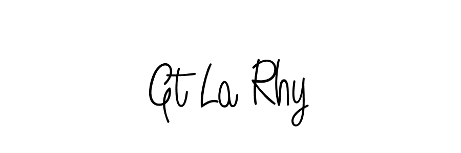 How to make Gt La Rhy name signature. Use Angelique-Rose-font-FFP style for creating short signs online. This is the latest handwritten sign. Gt La Rhy signature style 5 images and pictures png