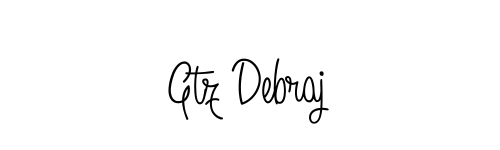 How to make Gtz Debraj name signature. Use Angelique-Rose-font-FFP style for creating short signs online. This is the latest handwritten sign. Gtz Debraj signature style 5 images and pictures png